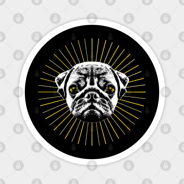 Holy Golden Pug Magnet by R LANG GRAPHICS